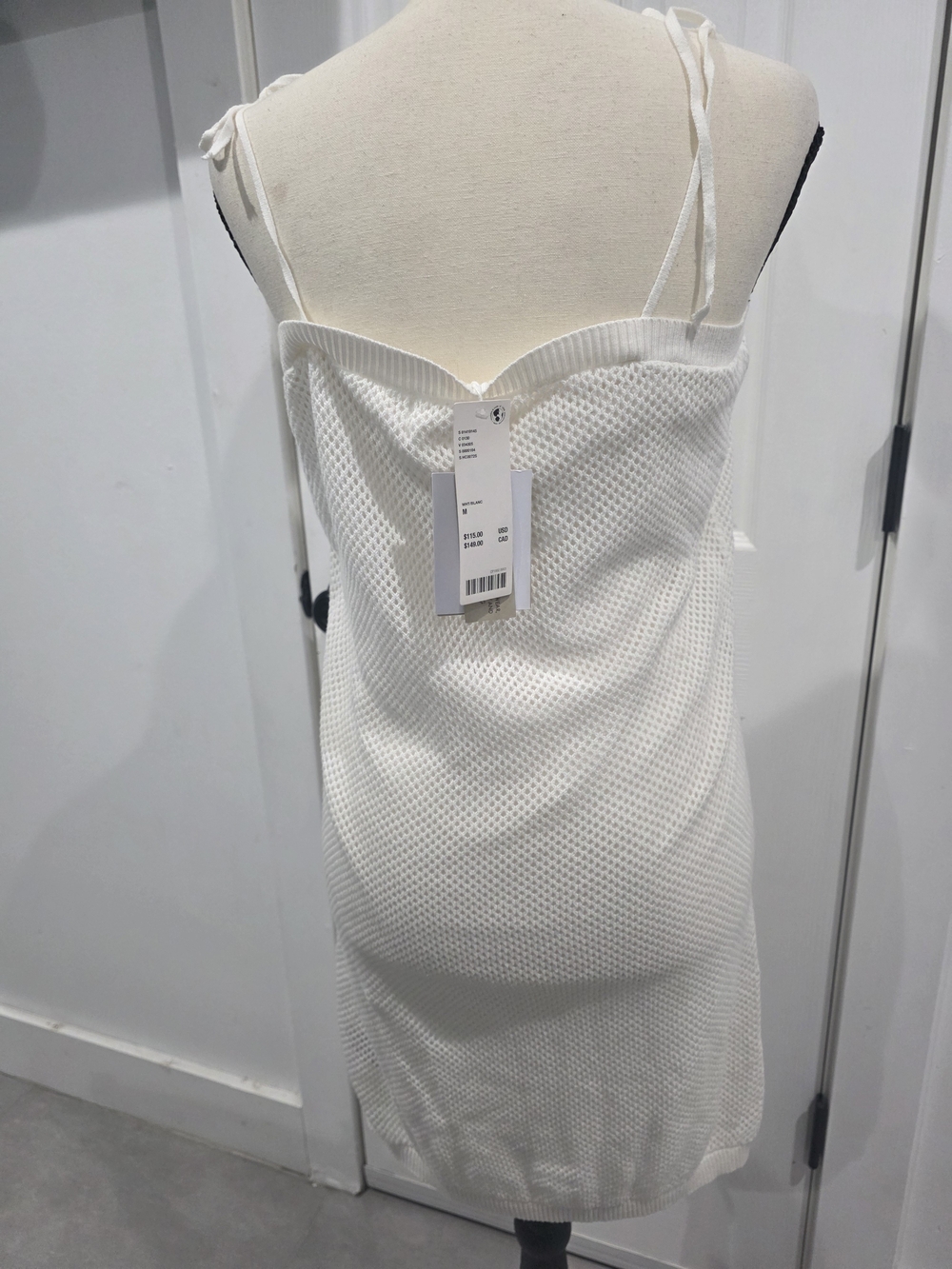 White Knit Mini Dress with Colorful Pom Flower & Cherry Appliqués.M - Picture 5 of 7